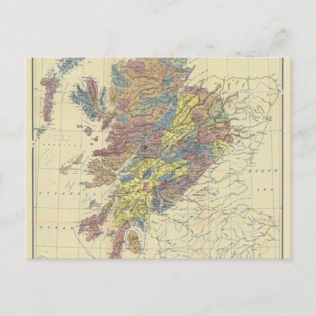 Clans Of Scotland Historical Map Clan Locations Postcard (Front)