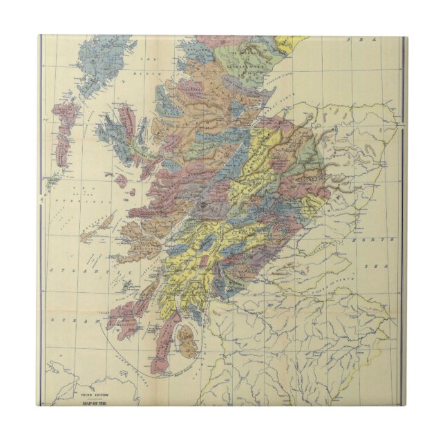 Clans Of Scotland Historical Map Clan Locations Tile (Front)
