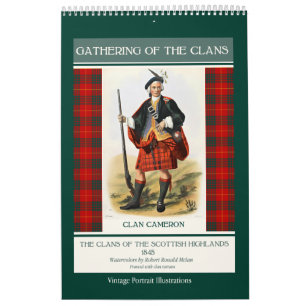 Clans of Scottish Highlands Vintage Portraits 2027 Calendar