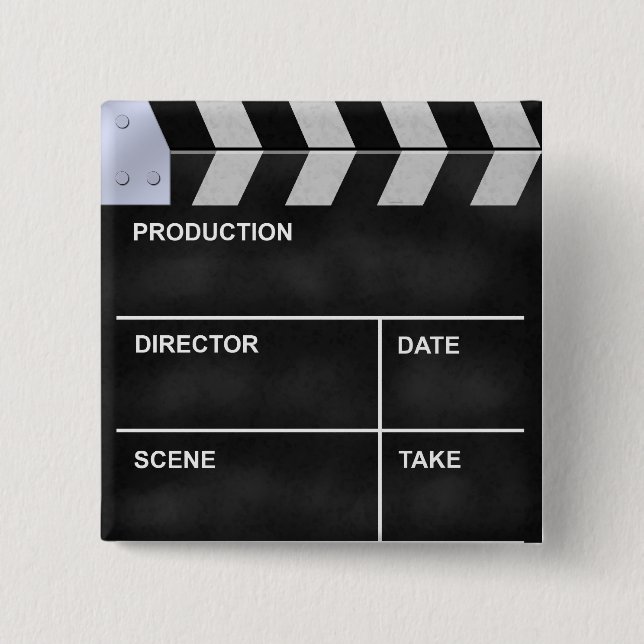 clapboard 15 cm square badge (Front)