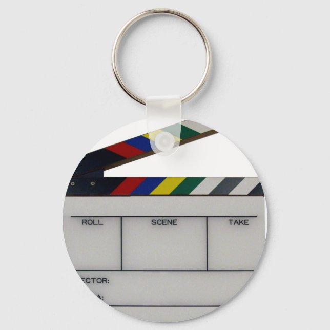 Clapboard movie filmmaker slate key ring (Front)