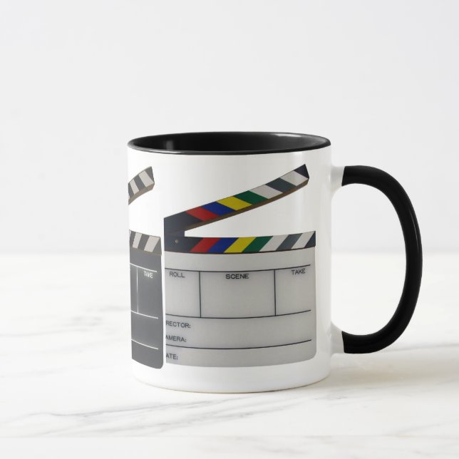 Clapboard movie filmmaker slate mug (Right)