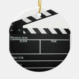 Clapboard movie slate clapper film ceramic tree decoration