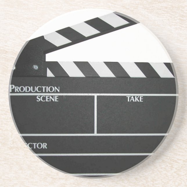 Clapboard movie slate clapper film coaster (Front)