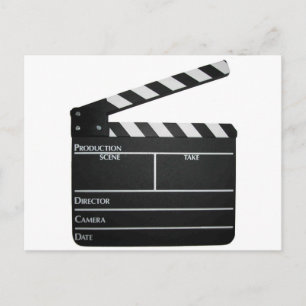 Clapboard movie slate clapper film postcard