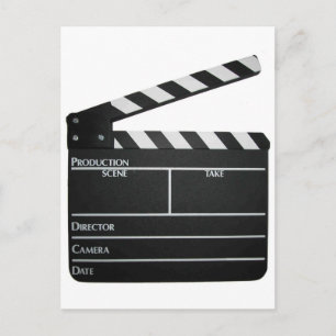 Clapboard movie slate clapper film postcard