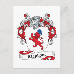 Clapham Family Crest Postcard