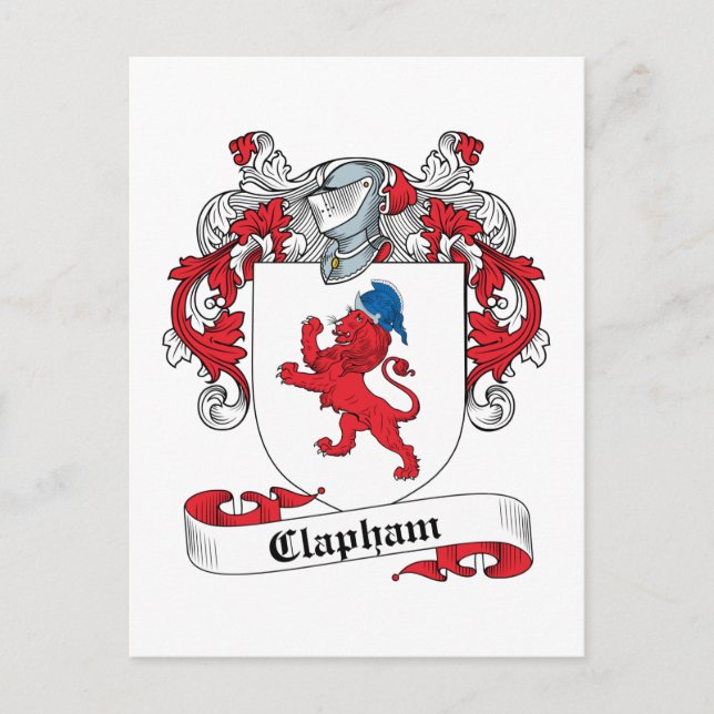 Clapham Family Crest Postcard (Front)