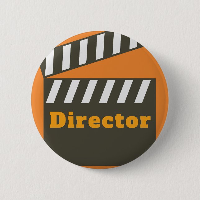 Clapper Board Director 6 Cm Round Badge (Front)