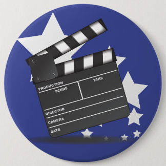 Clapperboard 6 Cm Round Badge