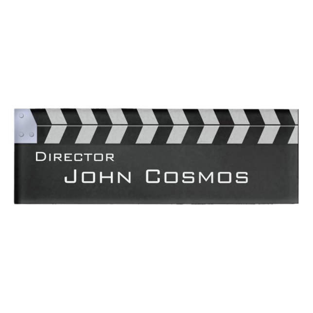 Clapperboard cinema name tag (Front)