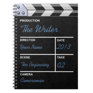 clapperboard cinema notebook