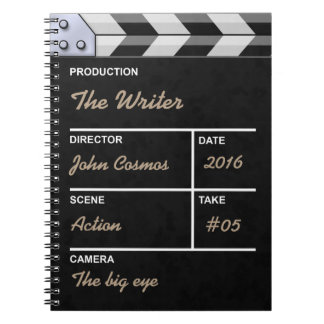 clapperboard cinema notebook