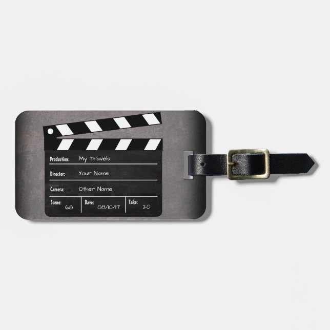Clapperboard with Your Text! Luggage Tag (Front Horizontal)