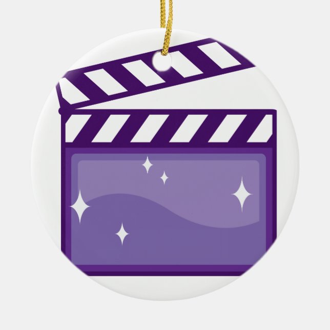 ClapperMovieVector.pdf Ceramic Tree Decoration (Front)