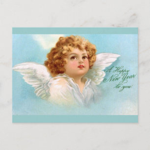 Clapsaddle: Charming New Year Angel Holiday Postcard