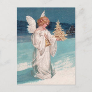 Clapsaddle: Christmas Angel with Bell Holiday Postcard