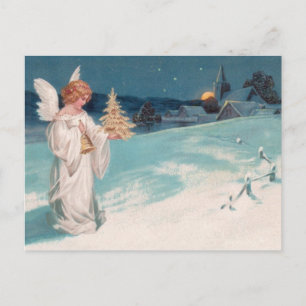Clapsaddle: Christmas Angel with Bell Holiday Postcard