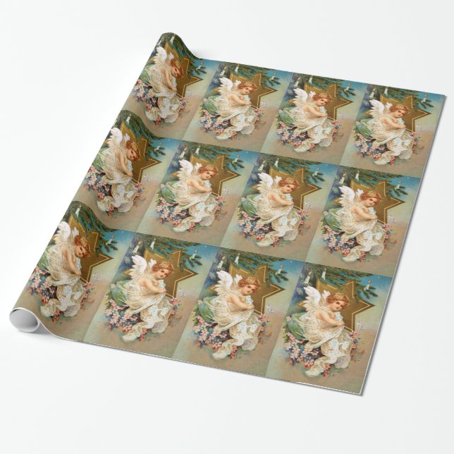 Clapsaddle: Christmas Angel Wrapping Paper (Unrolled)