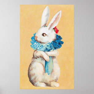 Clapsaddle: Easter Bunny Girl with Ruff Poster