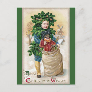 Clapsaddle: Fir Boy with Doll Postcard