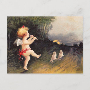 Clapsaddle: Little Cherub with Flute Postcard