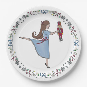 Clara and her Nutcracker Christmas Party Paper Plate