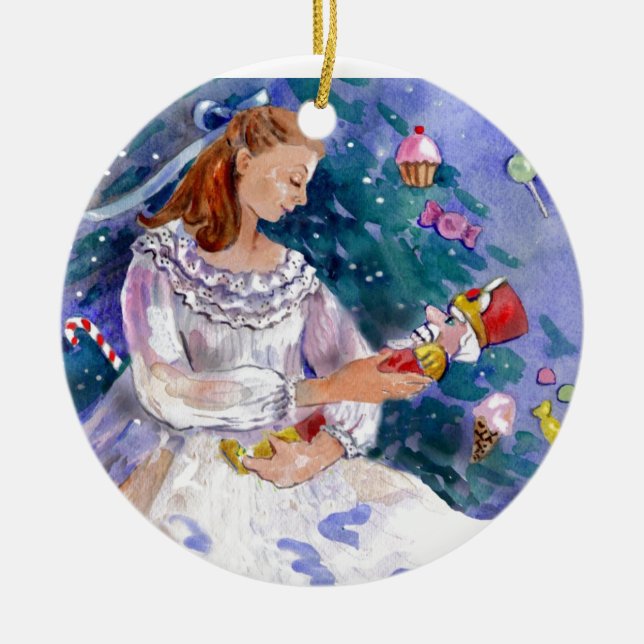 Clara and the Nutcracker Ceramic Tree Decoration (Front)