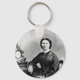 Clara Barton Portrait ~ Vintage 1866 Photo Key Ring