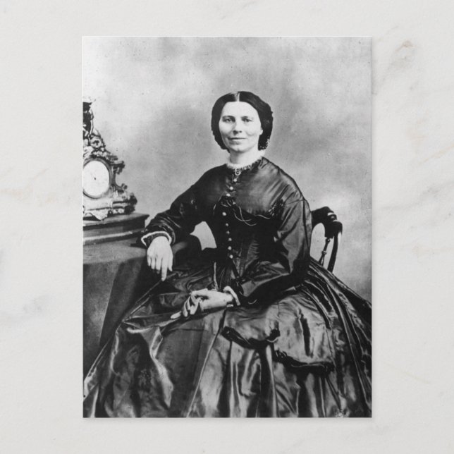 Clara Barton Portrait ~ Vintage 1866 Photo Postcard (Front)