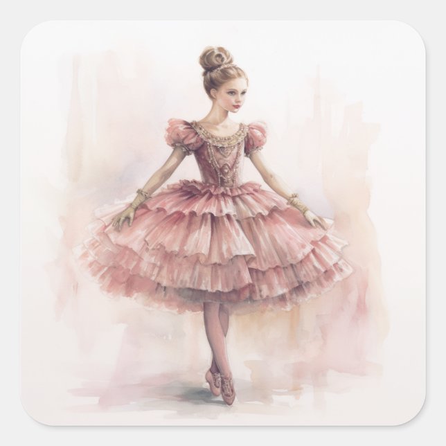 Clara (Blonde Hair) from The Nutcracker Ballet Square Sticker (Front)