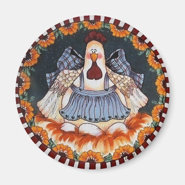 Clara Cluckleworth Chicken Magnet (Front)