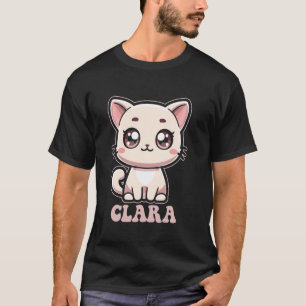 Clara Cute Kitty Cat Design for Girls Name Clara T-Shirt