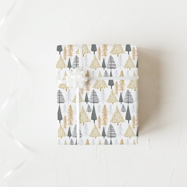 CLARA modern Christmas tree wrapping paper holiday (Creator Uploaded)