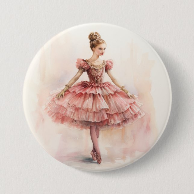Clara (Red Hair) from The Nutcracker Ballet 7.5 Cm Round Badge (Front)