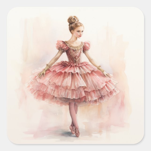 Clara (Red Hair) from The Nutcracker Ballet Square Sticker (Front)