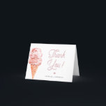 CLARA Retro Blush Pink Ice Cream Thank You Card<br><div class="desc">This thank you card features blush ice cream and fun retro font. Use this template to edit the fonts,  font colour,  and background colour to match your event needs.</div>