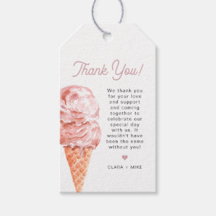 CLARA Retro Ice Cream Blush Pink Favour Tag