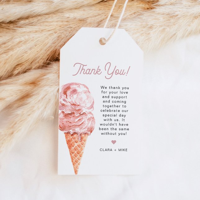 CLARA Retro Ice Cream Blush Pink Favour Tag (Creator Uploaded)