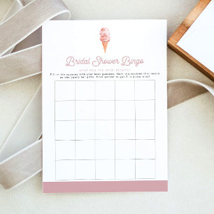 CLARA Retro Ice Cream Bridal Shower Bingo Game Inv Invitation