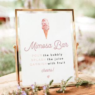 CLARA Retro Ice Cream Bridal Shower Mimosa Bar Po Poster