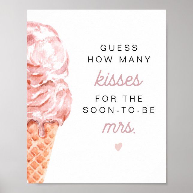 CLARA Retro Ice Cream Guess How Many Kisses  Poste Poster (Front)