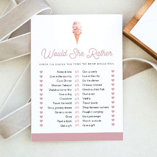 CLARA Retro Ice Cream Would She Rather Bridal Game Invitation