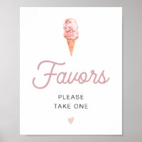 CLARA Retro Pink Ice Cream Wedding Party Favours P