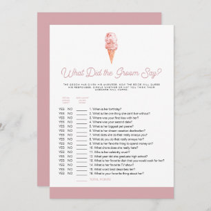 CLARA Retro What Did The Groom Say Bridal Game Inv Invitation