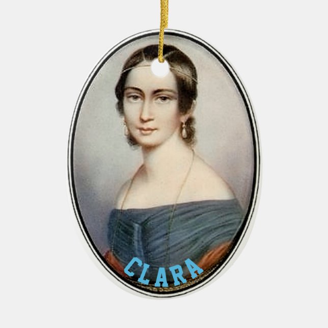 Clara Schumann (1838) Ceramic Tree Decoration (Front)