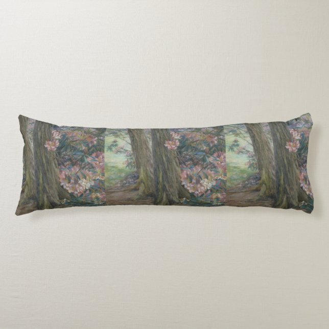 Clara Voortman Rhododendron Bush in a Garden Body Cushion (Front)