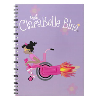 ClaraBelle Blue Spiral Notebook - FLORAL BKGRD
