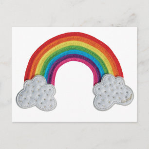 Claraluna Rainbow - A hand stiched felt design. Postcard