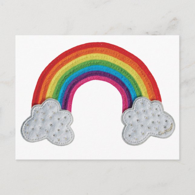 Claraluna Rainbow - A hand stiched felt design. Postcard (Front)